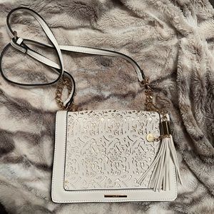 Aldo White Crossbody Purse with Gold details